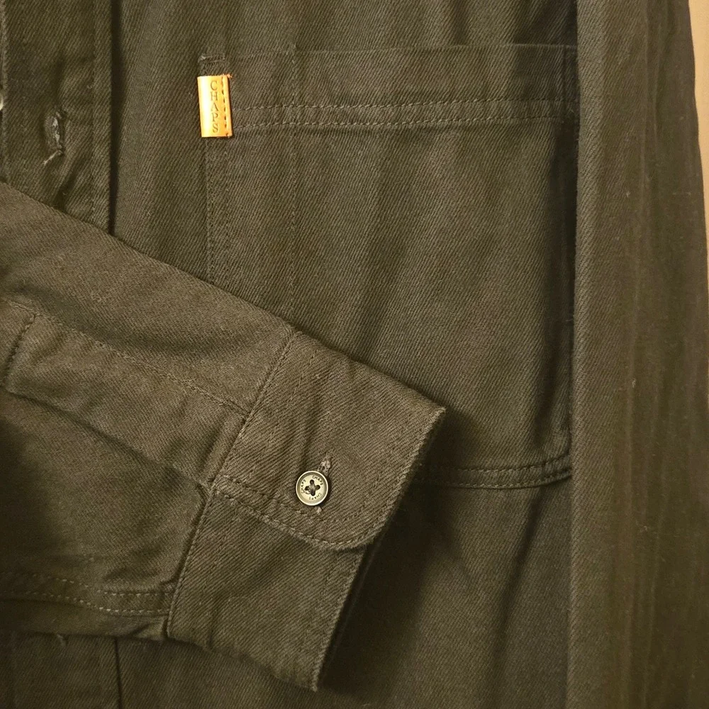 Chaps Mens XL Black Seacoast Wash Plaid Lined Corduroy Collar Shirt Jacket NWT